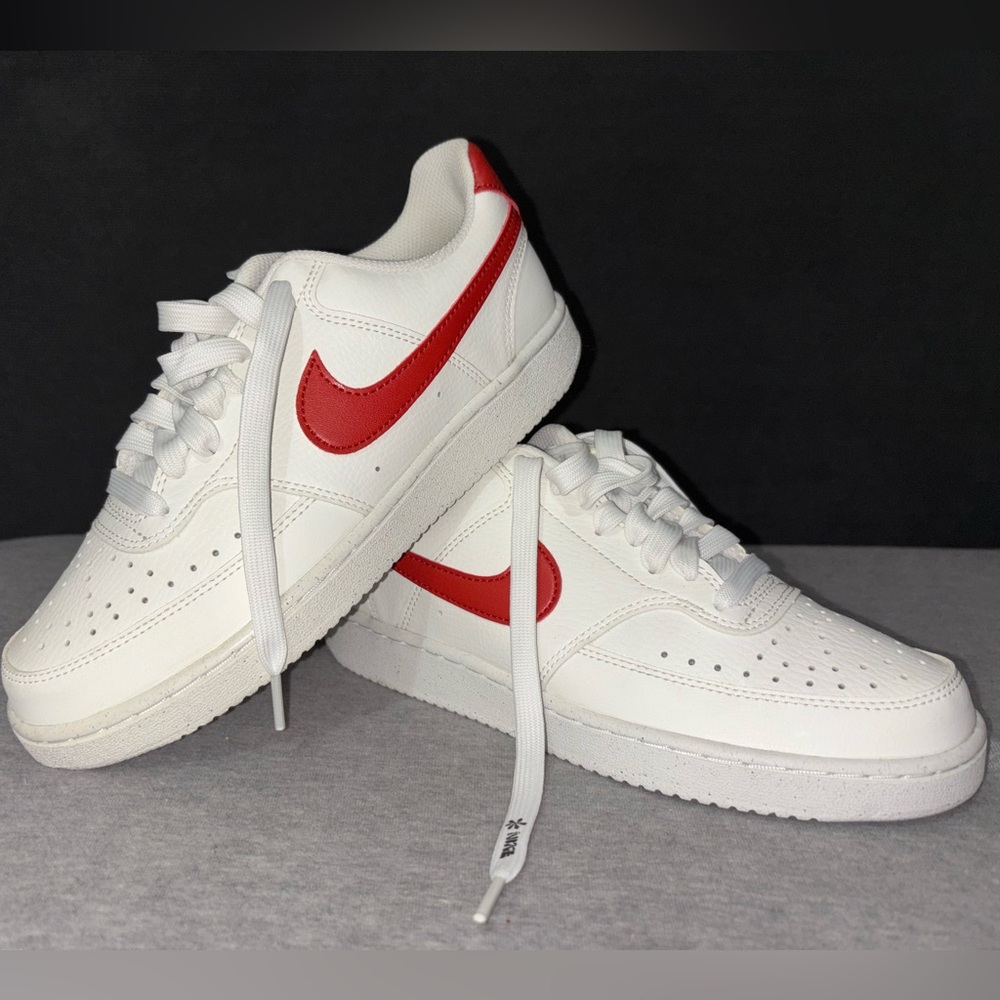BRAND NEW Nike White and Red Court Vision Sneakers